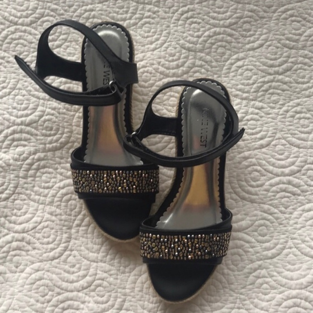 Nine West girls strapped wedges